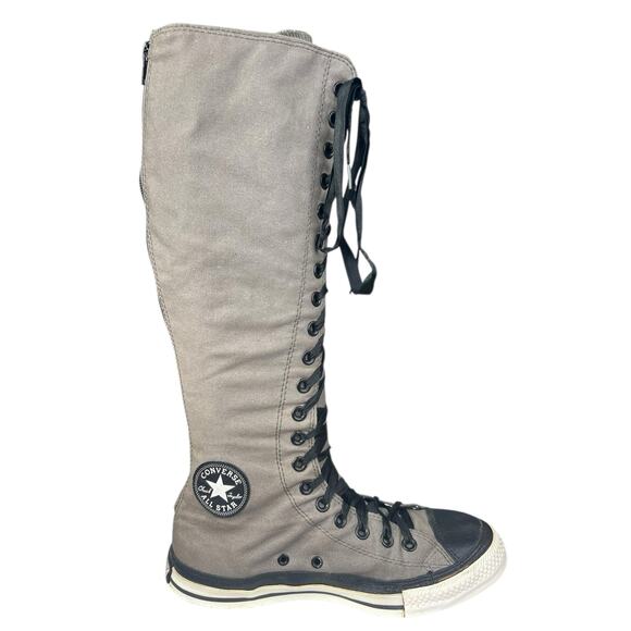Vintage Converse Women’s Knee High Grey Black Back Zip Sneakers Size US 9 - Picture 4 of 12